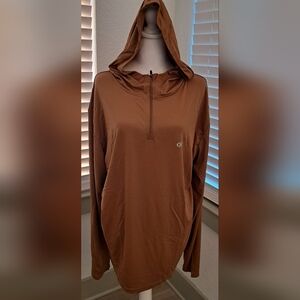 Brown Light Weight Hooded Pullover. Size XL.
